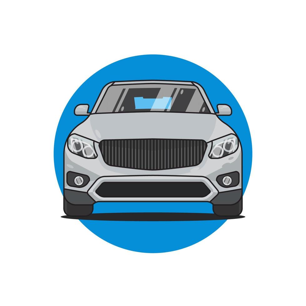 Modern SUV car front view, vector illustration