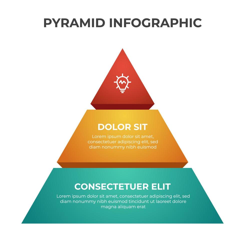 2 point, bullet, list pyramid diagram, business infographic element template vector, can be used for social media post, presentation, etc. vector