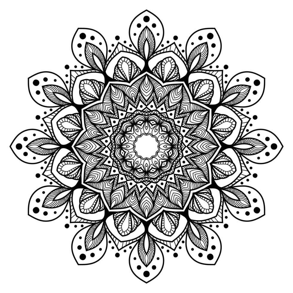 página del libro de colorear mandala. patrón circular para henna, mehendi, tatuaje, adorno decorativo vintage, estampado textil, papel de pared, fondo, papel de embalaje, papel pintado. boho chic, patrón étnico. vector