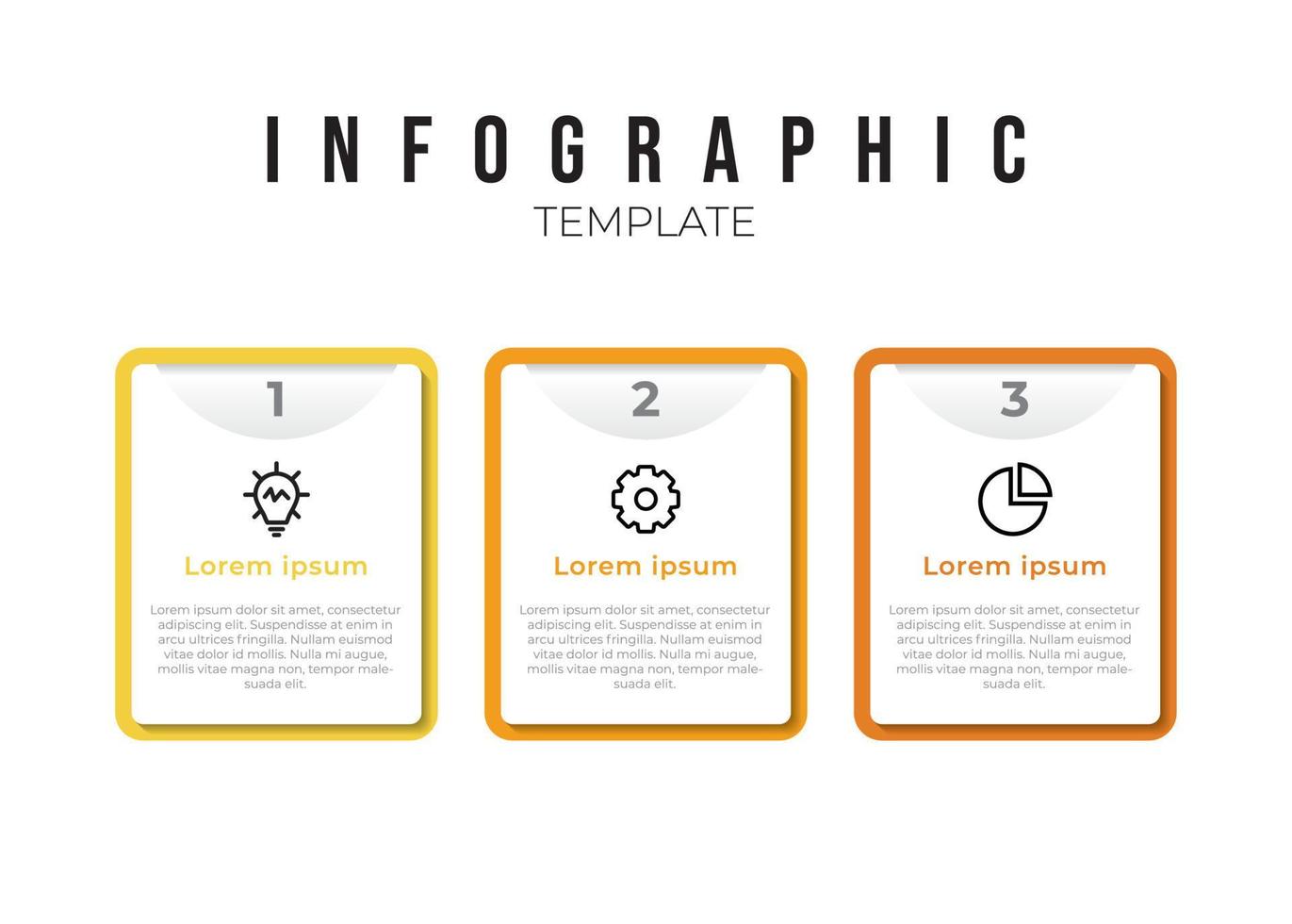 plantilla de lista infográfica con 3 puntos de columna e iconos vector