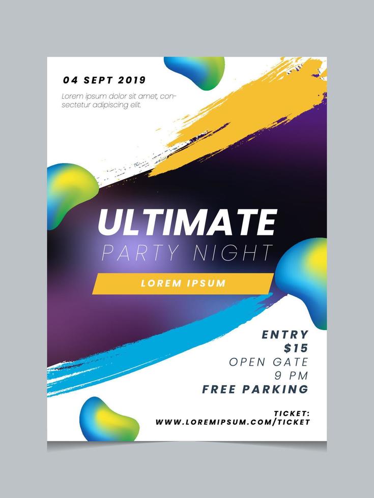 Event poster layout design template vector with abstract fluid gradient background