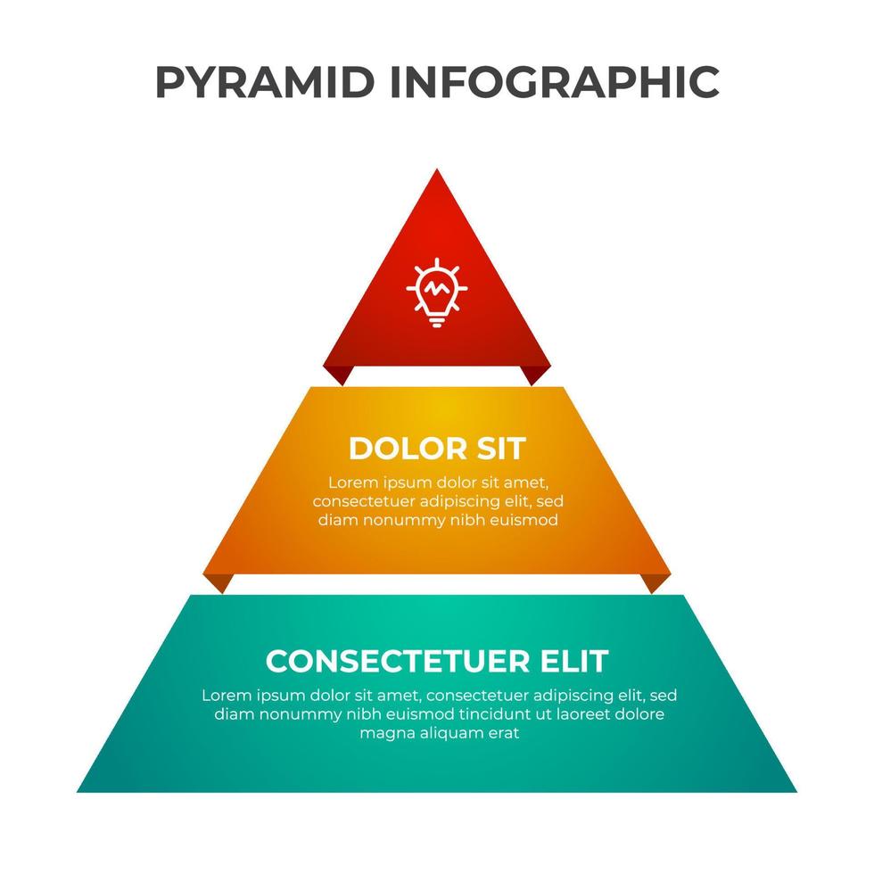 2 points pyramid list diagram, infographic element template vector, can be used for social media post, presentation, etc vector