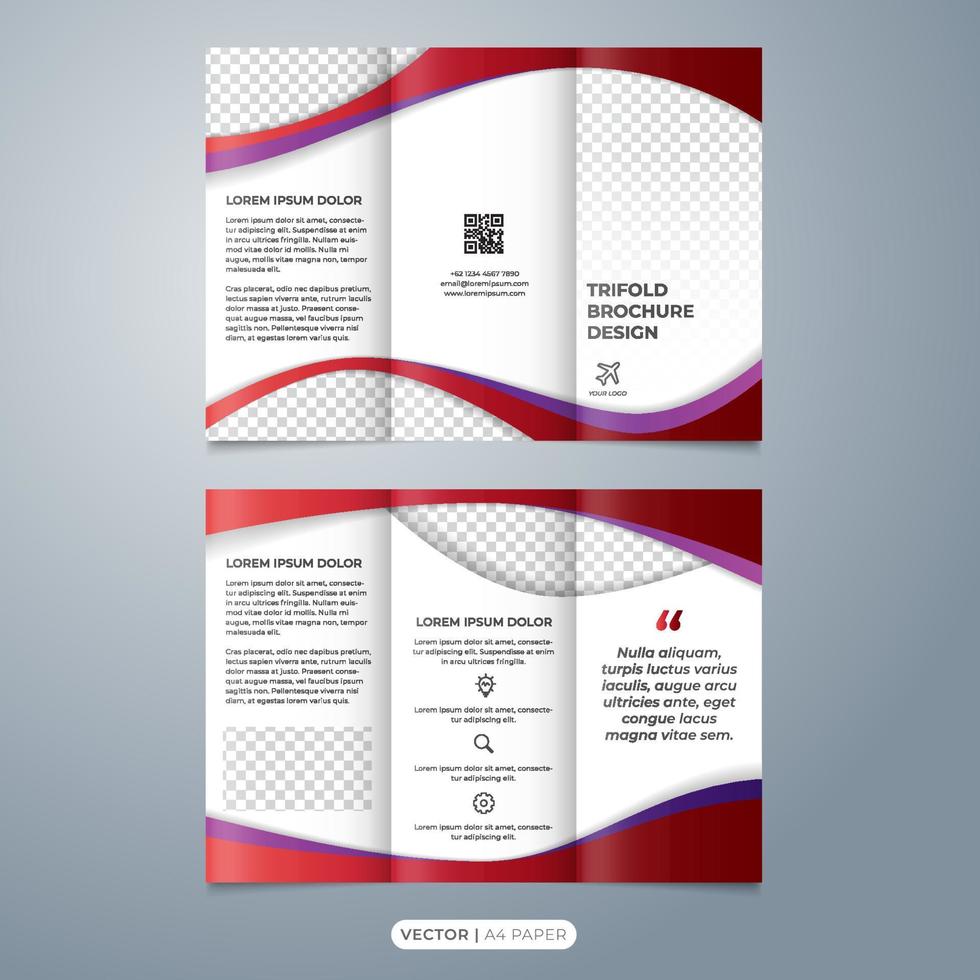 Tri fold brochure design template vector