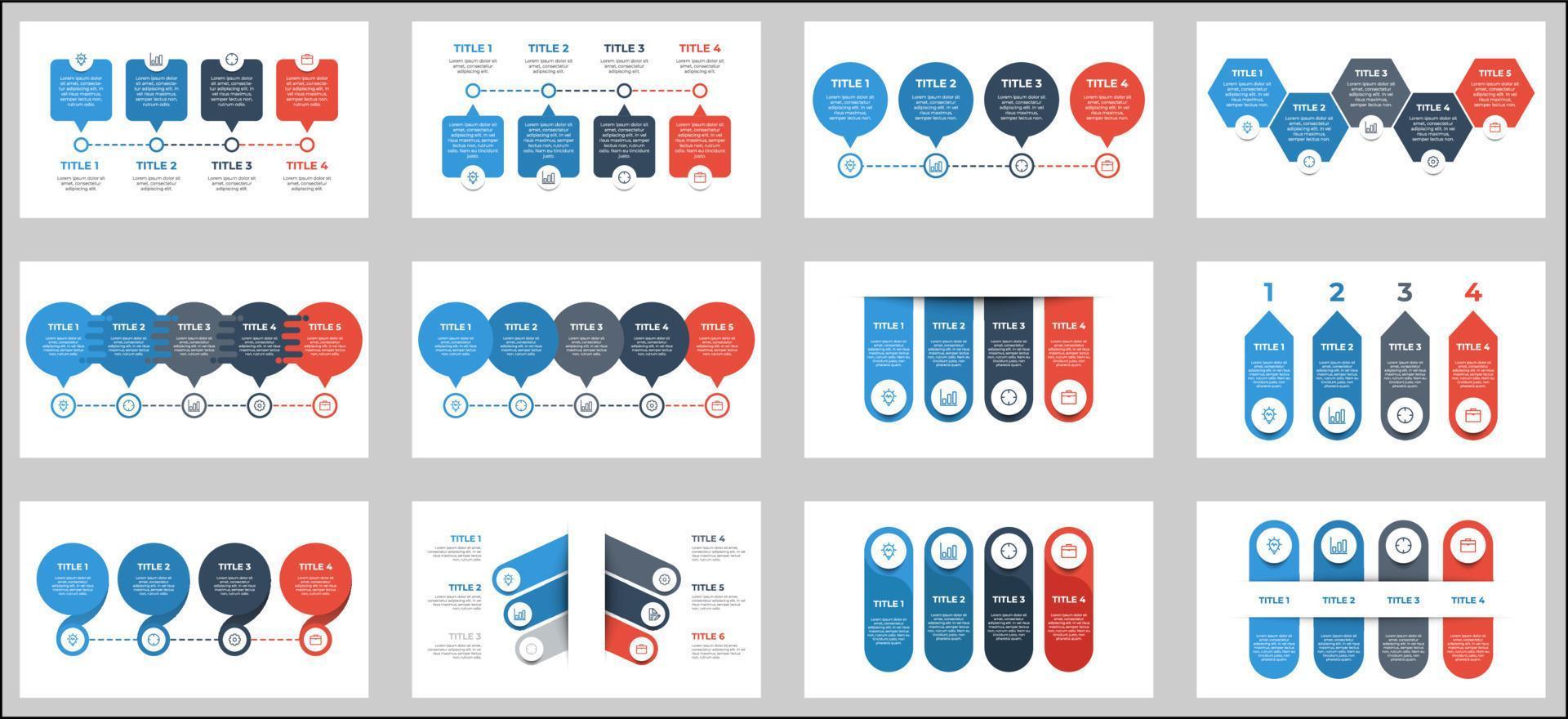 elemento infográfico con 4 opciones, pasos, procesos, lista, punto. vector de plantilla de visualización de datos comerciales