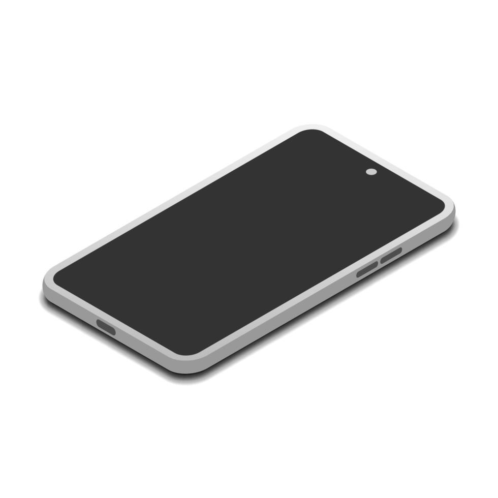 smartphone vector illustration with isometric view isolated on white background