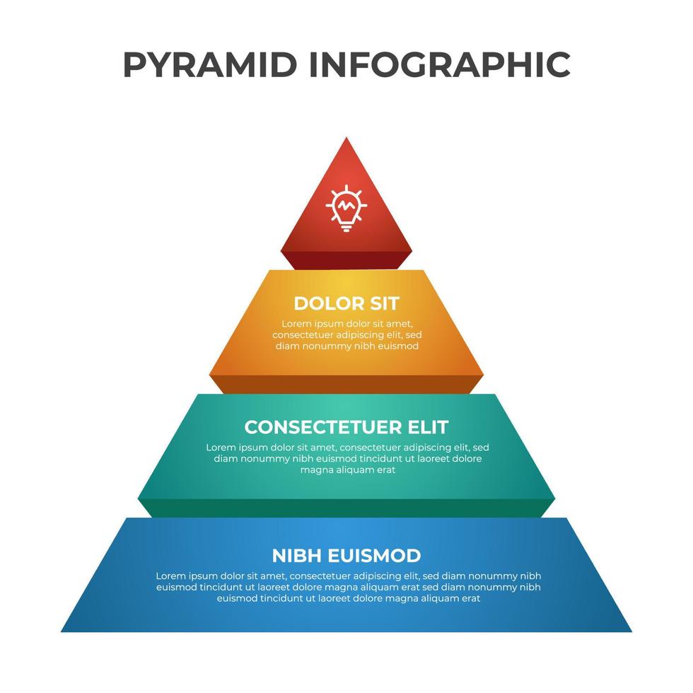 3 point, bullet, list pyramid diagram, business infographic element template vector, can be used for social media post, presentation, etc. vector