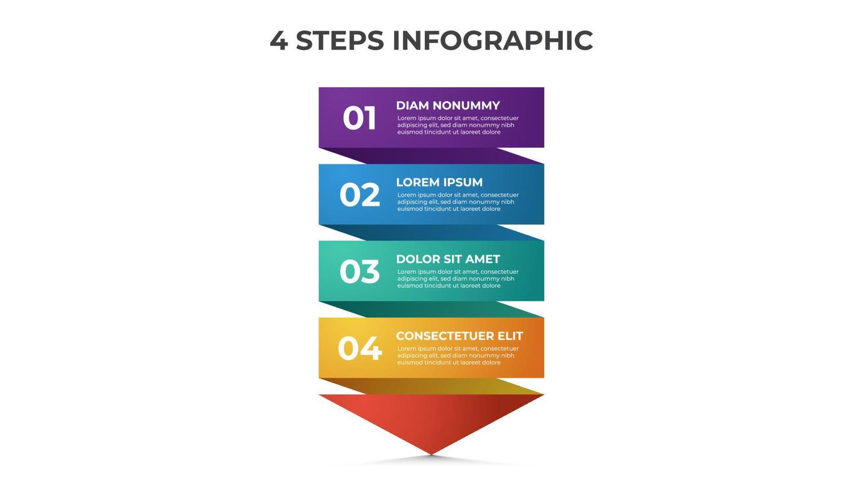 4 points of steps infographic template vector, arrow list diagram layout for presentation, etc vector