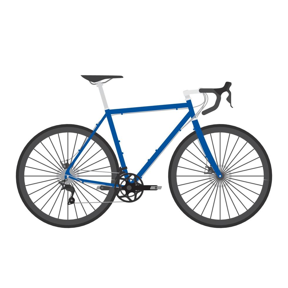 bicycle with blue color, road bike illustration vector, isolated on white background vector