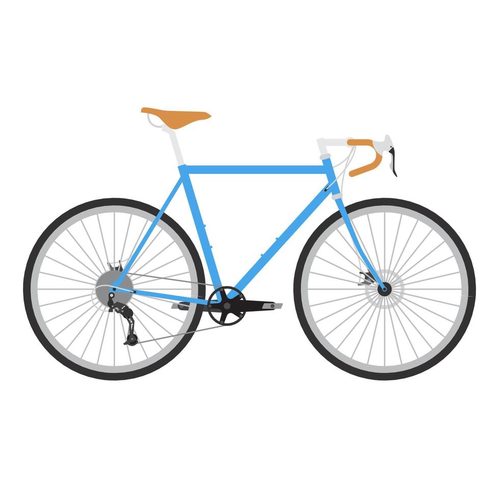 bicicleta, vector, azul, clásico, grava, bicicleta, ilustración, aislado, blanco, plano de fondo vector