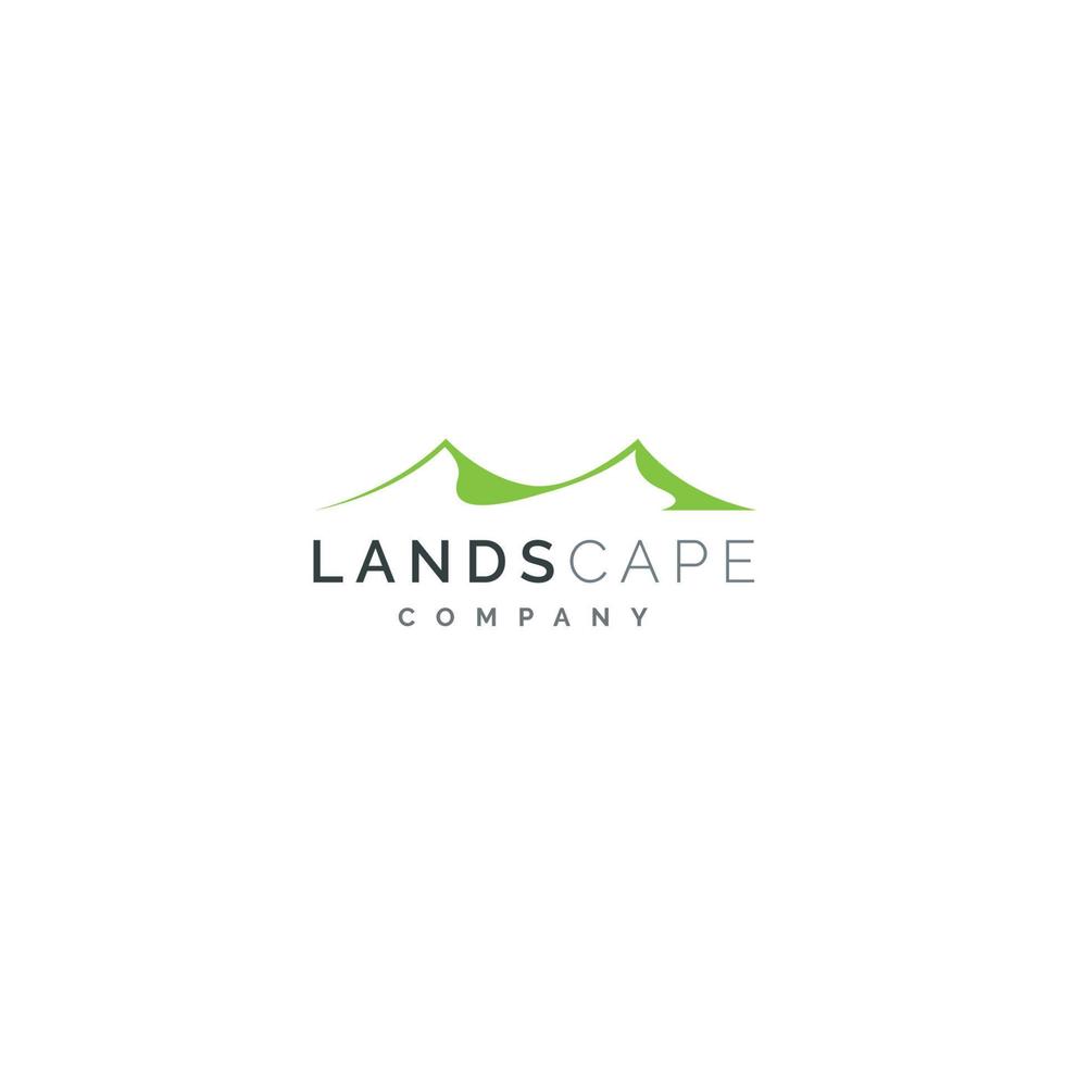 landscape mountain peaks minimalist logo design vector