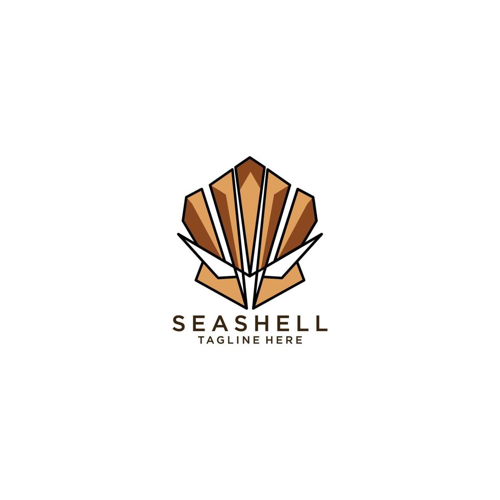 Seashell  icon logo design template flat vectoranimal and underwater vector