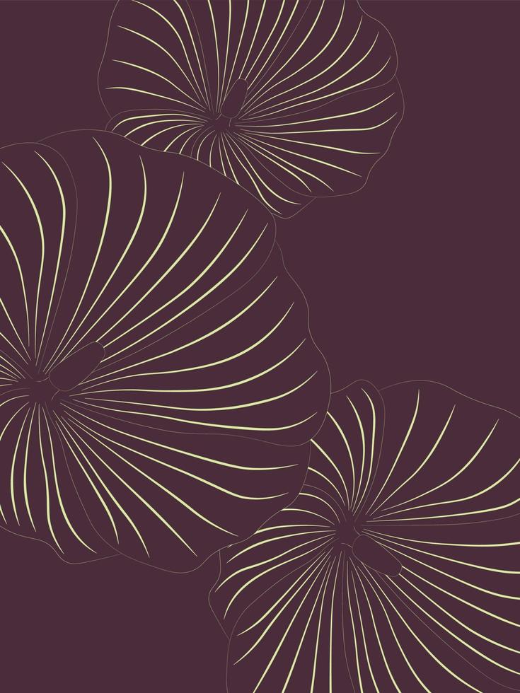 Violet color background with flower pattern in minimalist style vector illustration