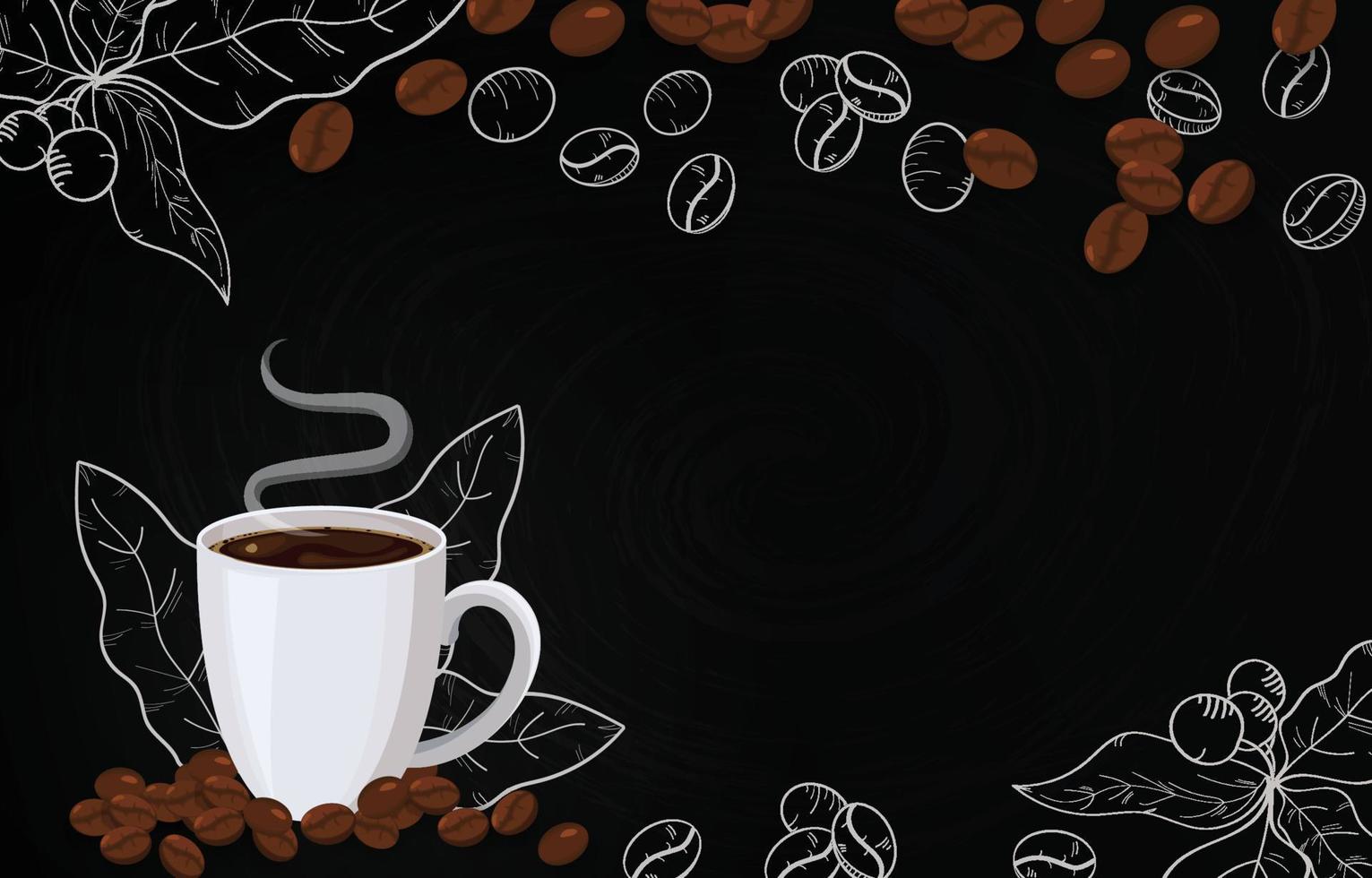 Coffee Theme Background with a Mug of Coffee vector