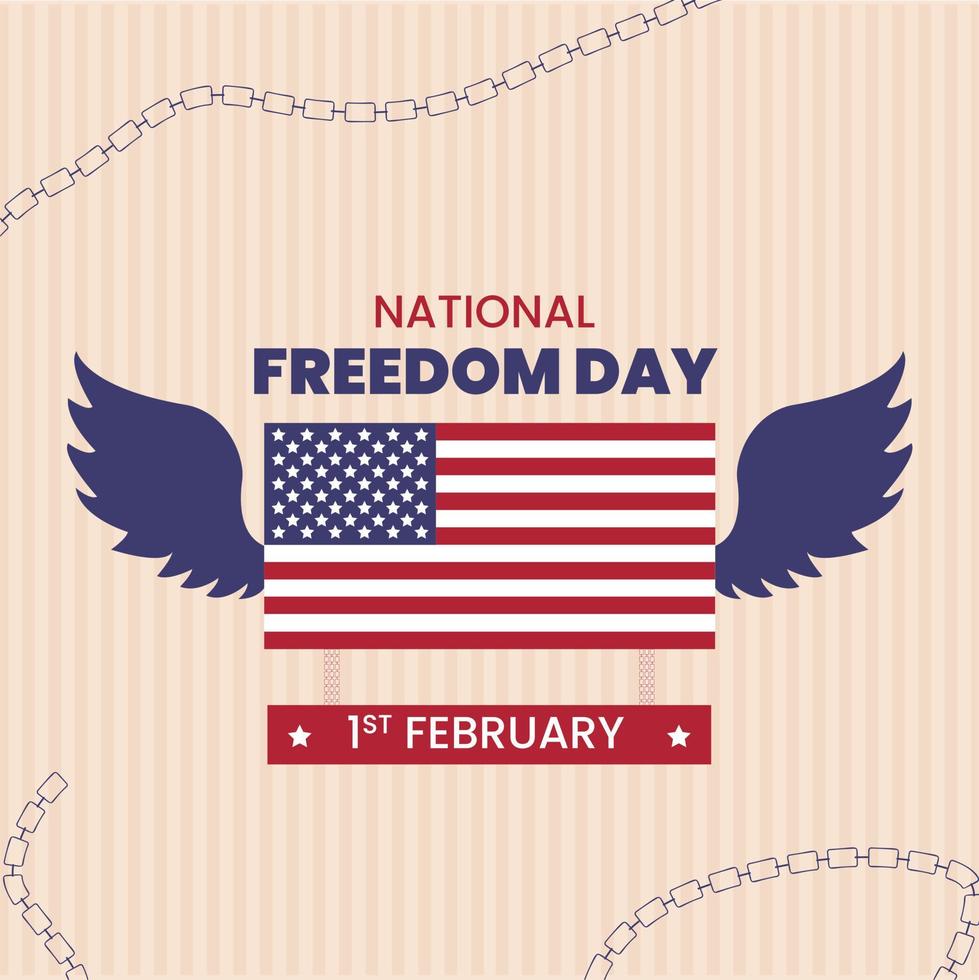 Vector illustration of national freedom day, American flag