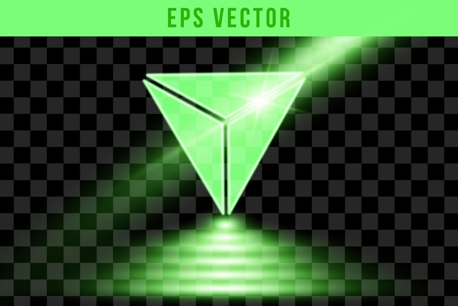 Lens flare on random object. Light glow effect. Green sparkle and glare object. Isolated vector illustration on transparent background.