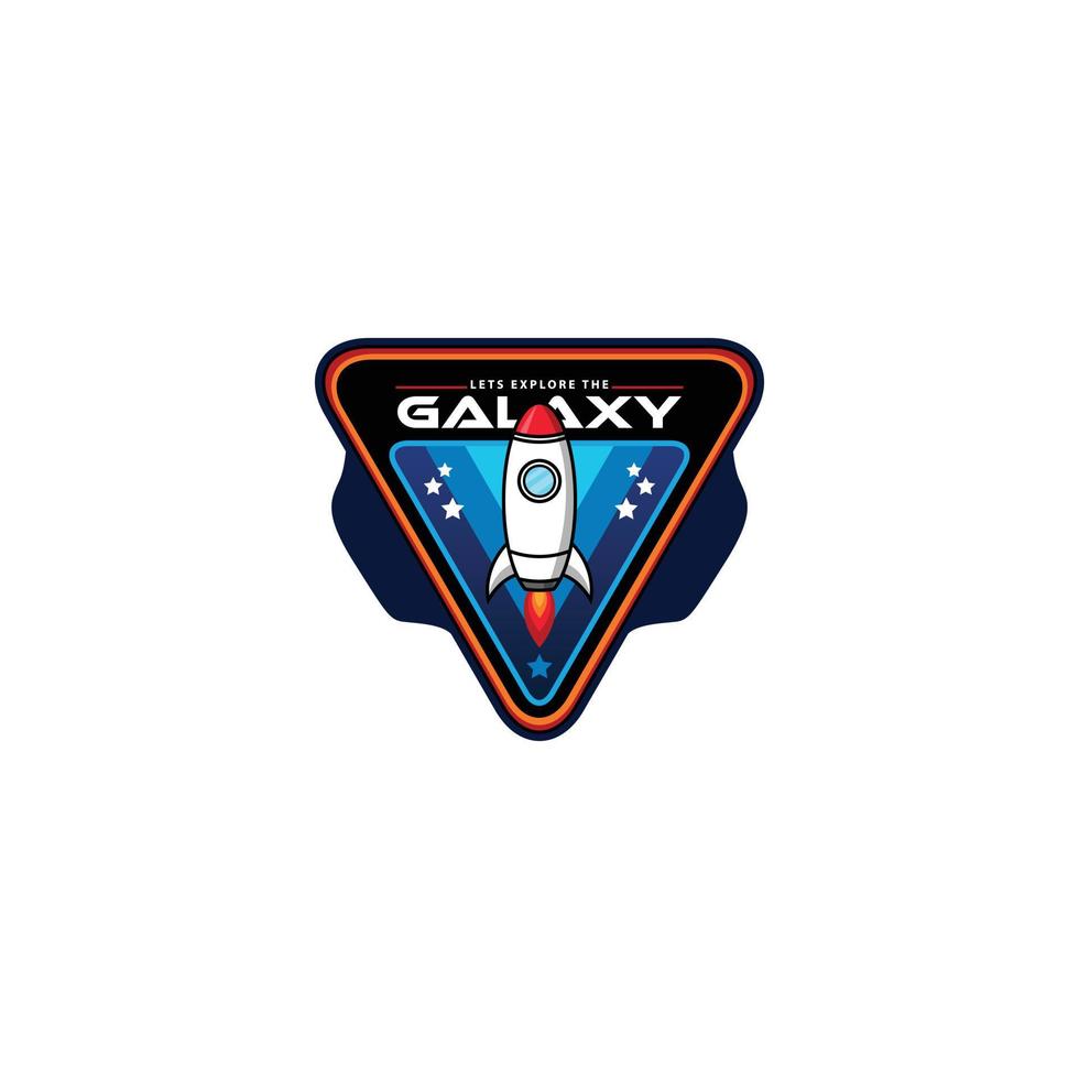 Premium vector, outer space rocket logo. explore the galaxy. vector