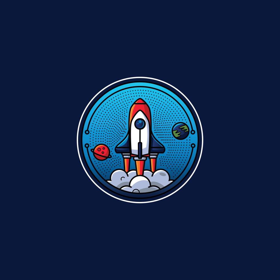 Premium vector, Rocket outer space logo. vector