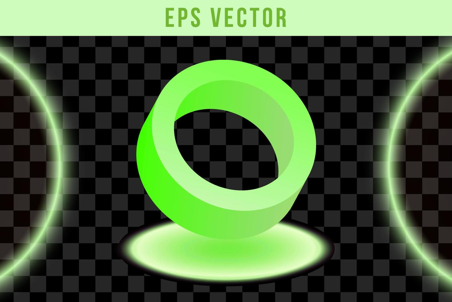 3D Geometrical green shapes in trendy isolated vector eps 10