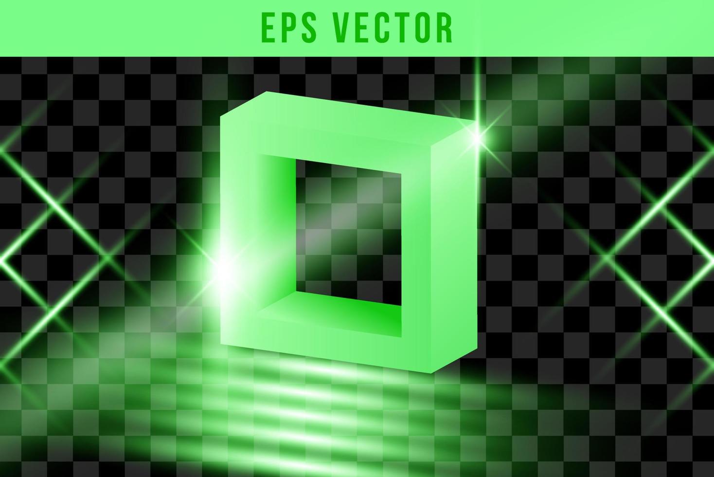 3D Geometrical green shapes in trendy isolated vector eps 10