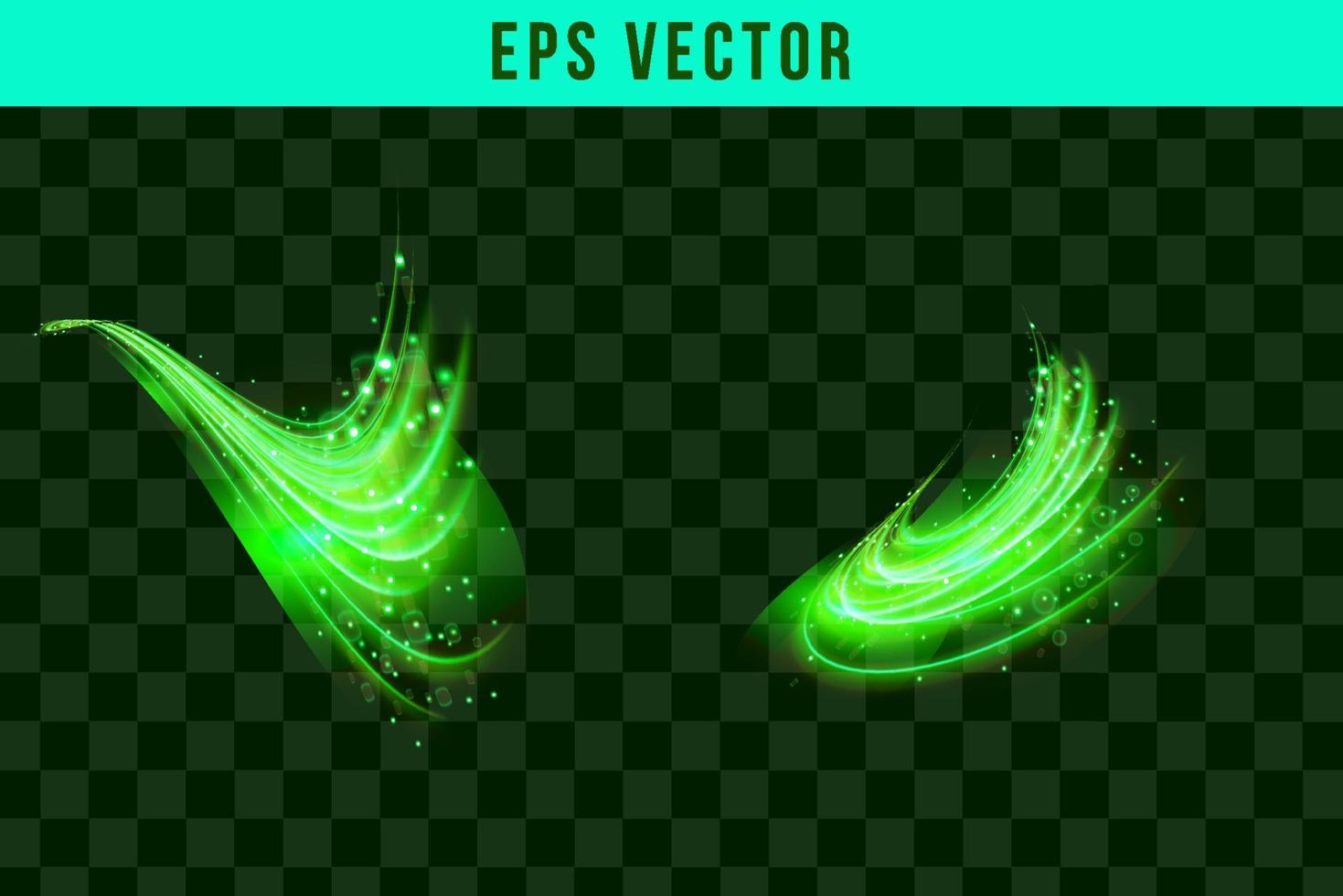 Vector of Green Fire Flame Bonfire Isolated on Background