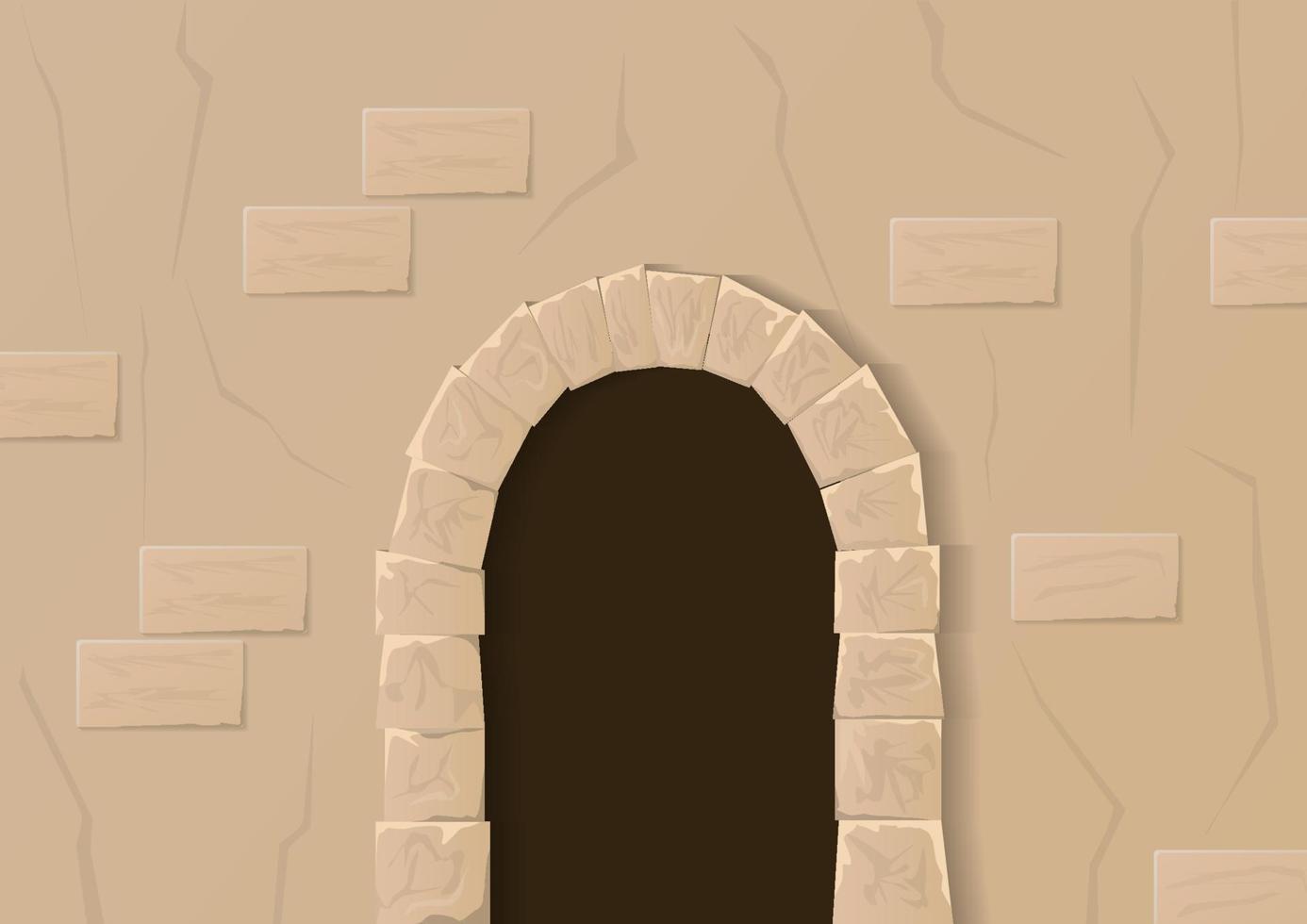 Old stone gate or door. vector