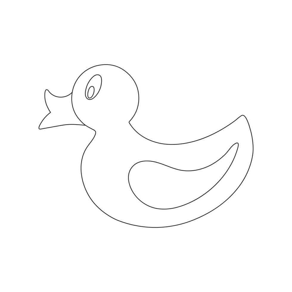 Outline drawing of a baby duck for swimming vector