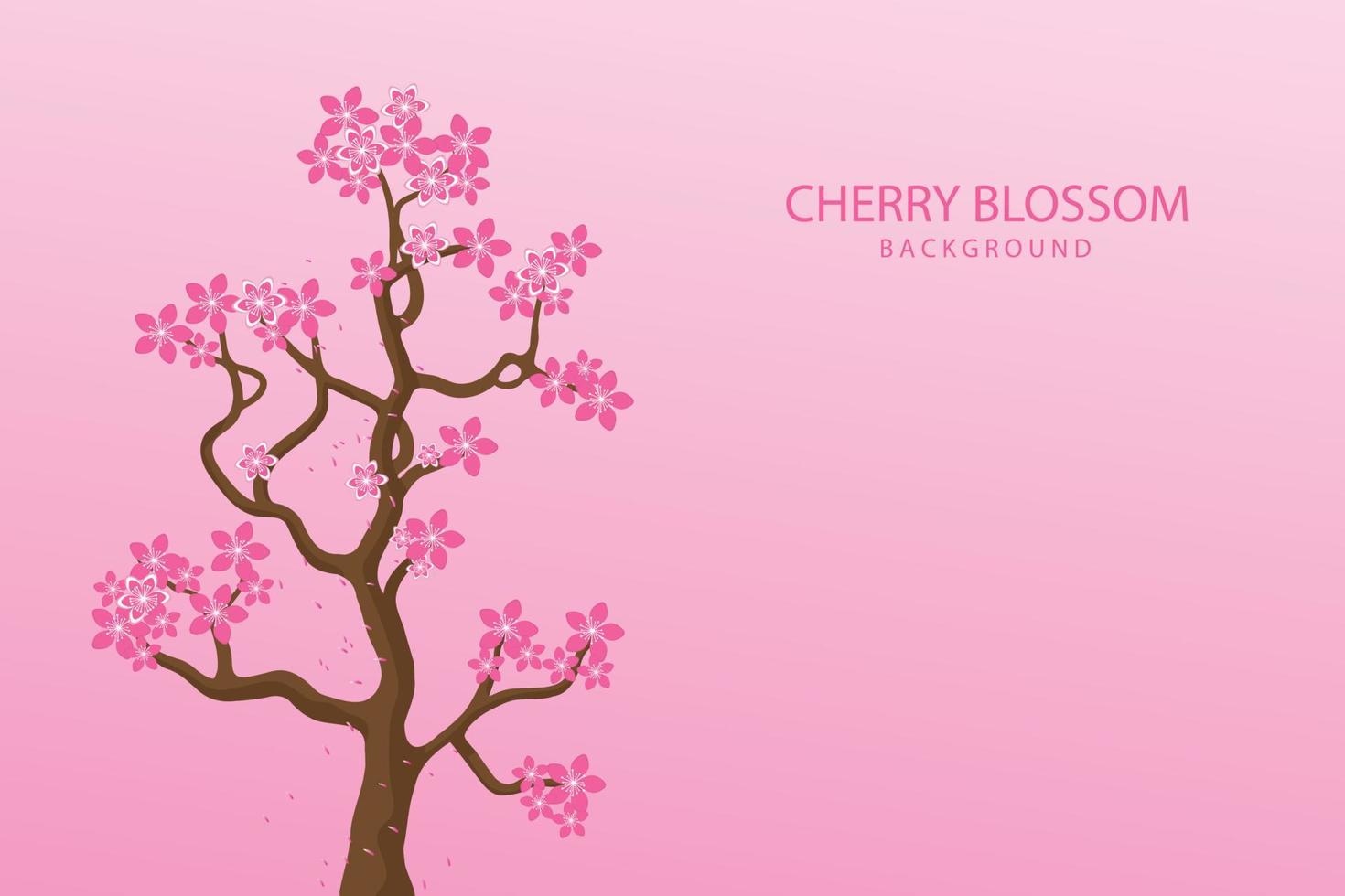 Cherry blossom background design. Free vector beautiful cherry blossom background