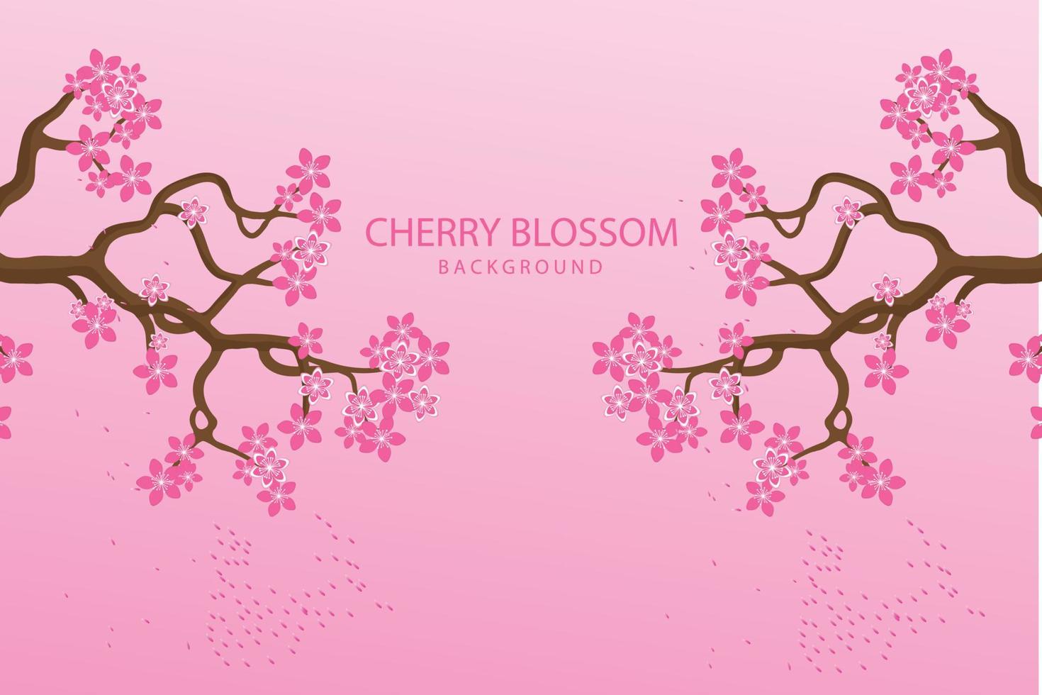 Cherry blossom background design. Free vector beautiful cherry blossom background