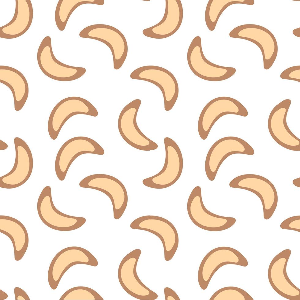Vector cacao cookie seamless pattern. Cute hand drawn sweet cookies