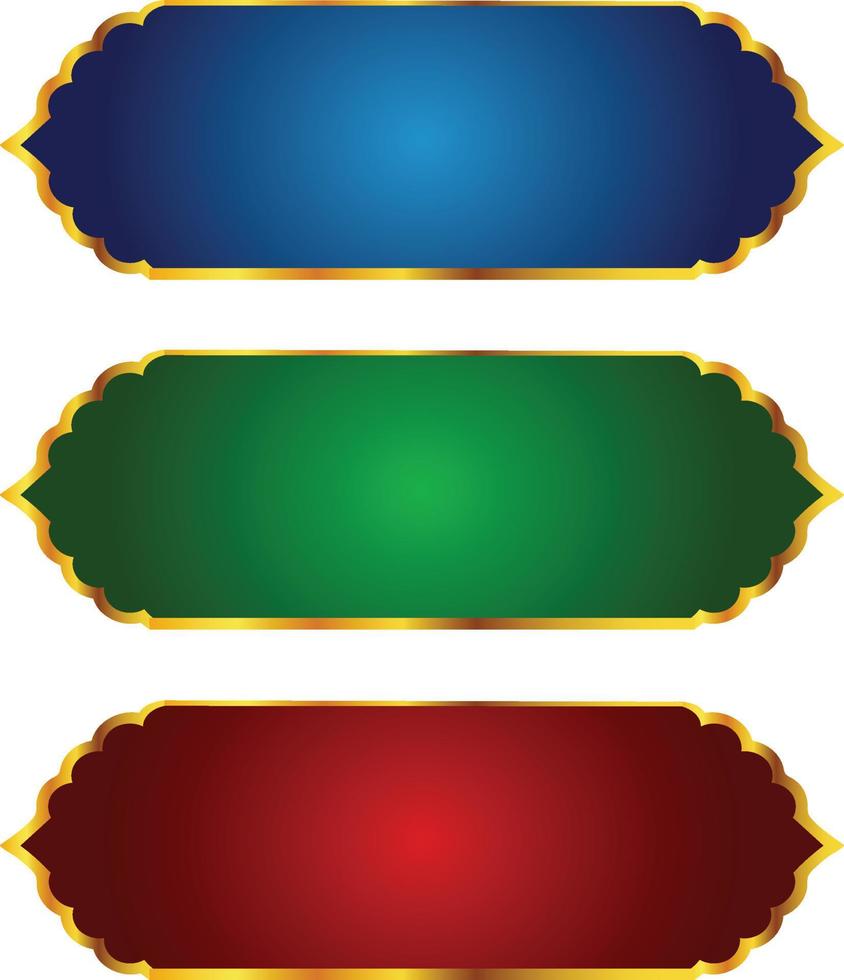 conjunto de marco de título de banner islámico árabe dorado de lujo png fondo transparente cuadro de texto dorado imágenes de diseño vectorial vector