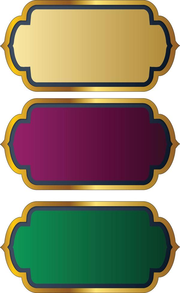 conjunto de marco de título de banner islámico árabe dorado de lujo png fondo transparente cuadro de texto dorado imágenes de diseño vectorial vector