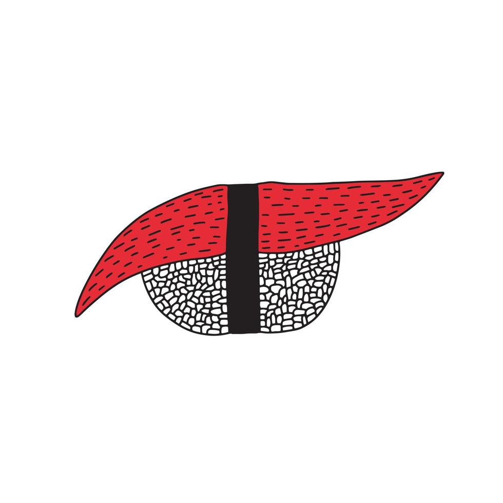 sushi vectorial con boceto de pescado salmón aislado vector