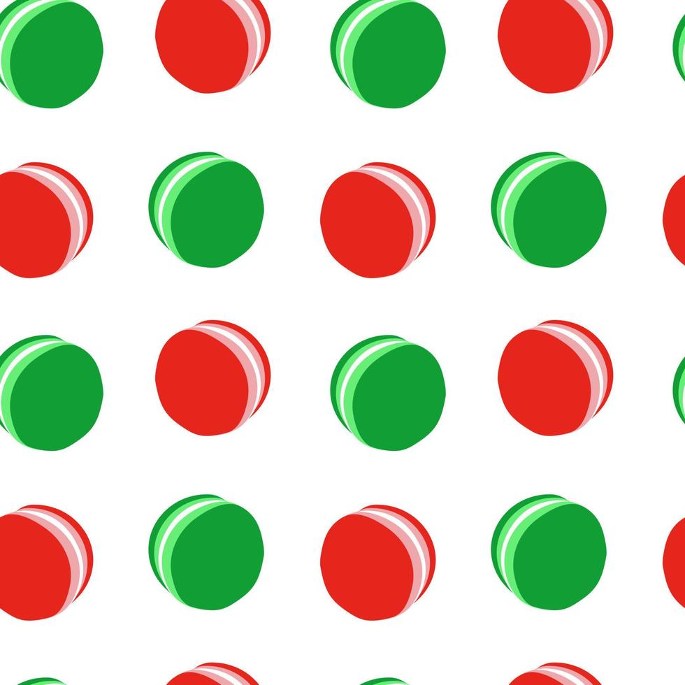 Red and green macaron seamless pattern. Vector macaron seamless pattern.
