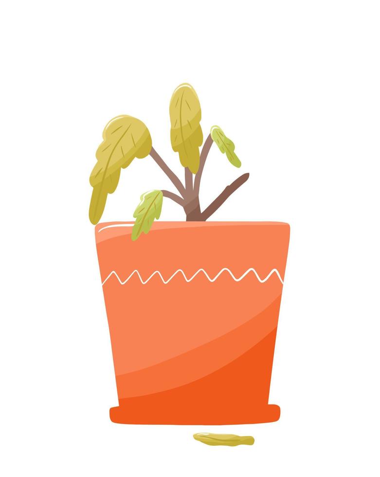 Plant wither in pot vector