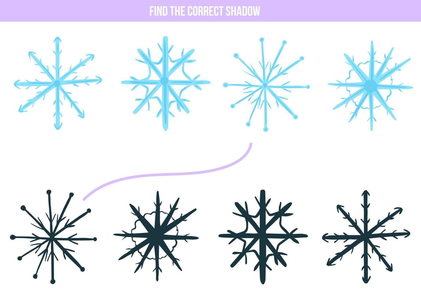 Shadow game with snowflakes vector