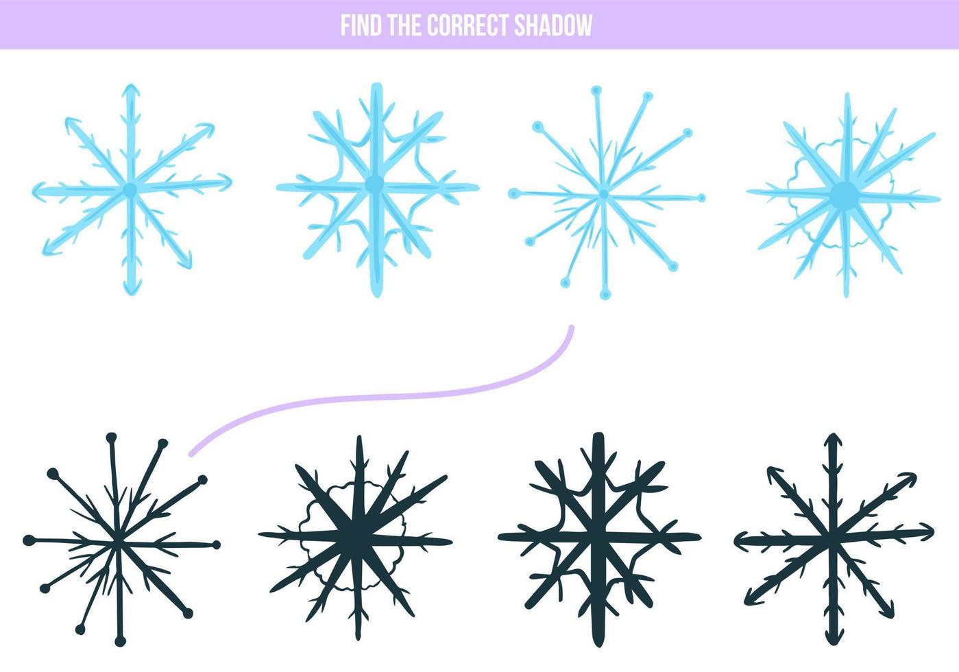 juego de sombras con copos de nieve vector