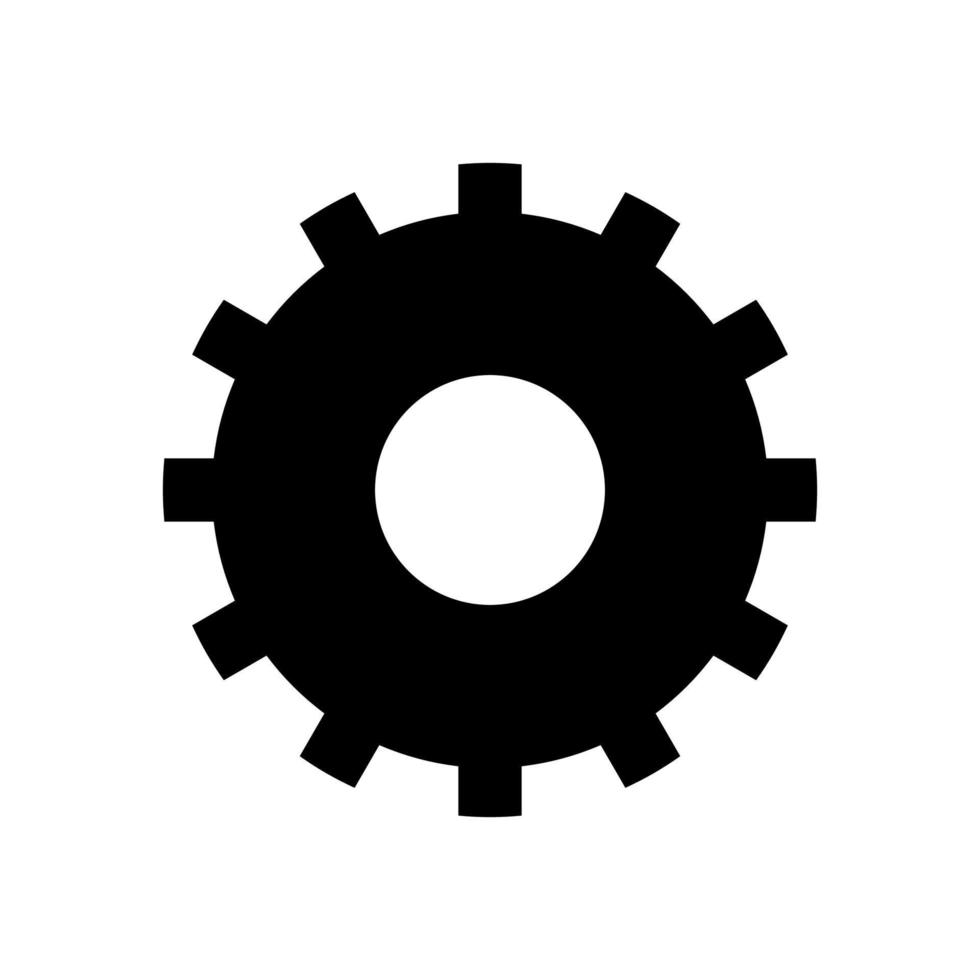 Cogwheel or gear icon. Simple cog wheel for industrial mechanism. Settings icon. Vector Illustration