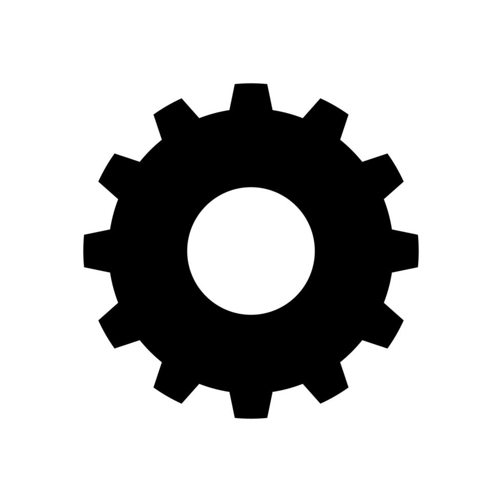 Cogwheel or gear icon. Simple cog wheel for industrial mechanism. Settings icon. Vector Illustration