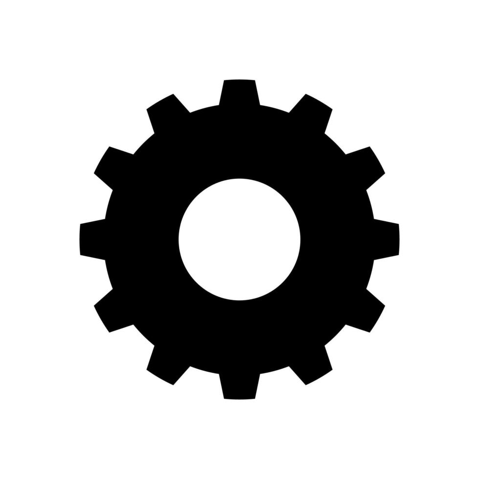 Cogwheel or gear icon. Simple cog wheel for industrial mechanism. Settings icon. Vector Illustration