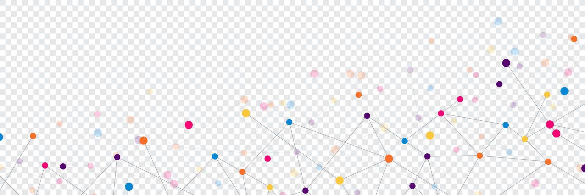 Website header or banner design with abstract geometric background. Connecting dots and lines. Global network connection. Vector illustration