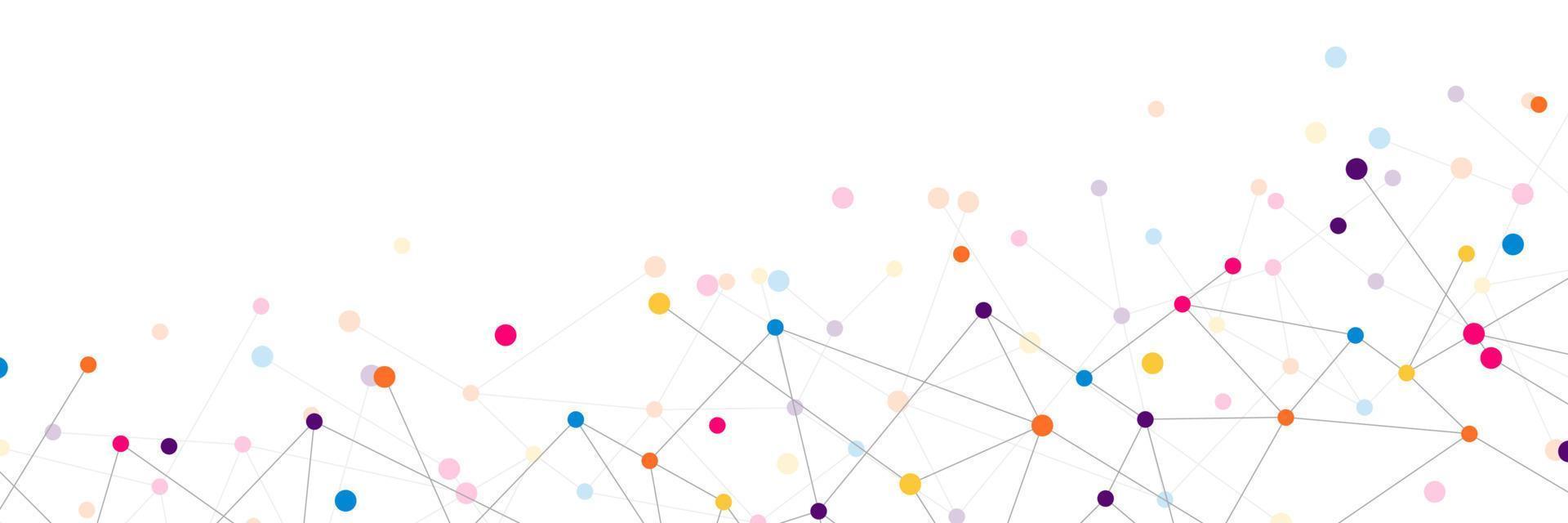 Website header or banner design with abstract geometric background. Connecting dots and lines. Global network connection. Vector illustration