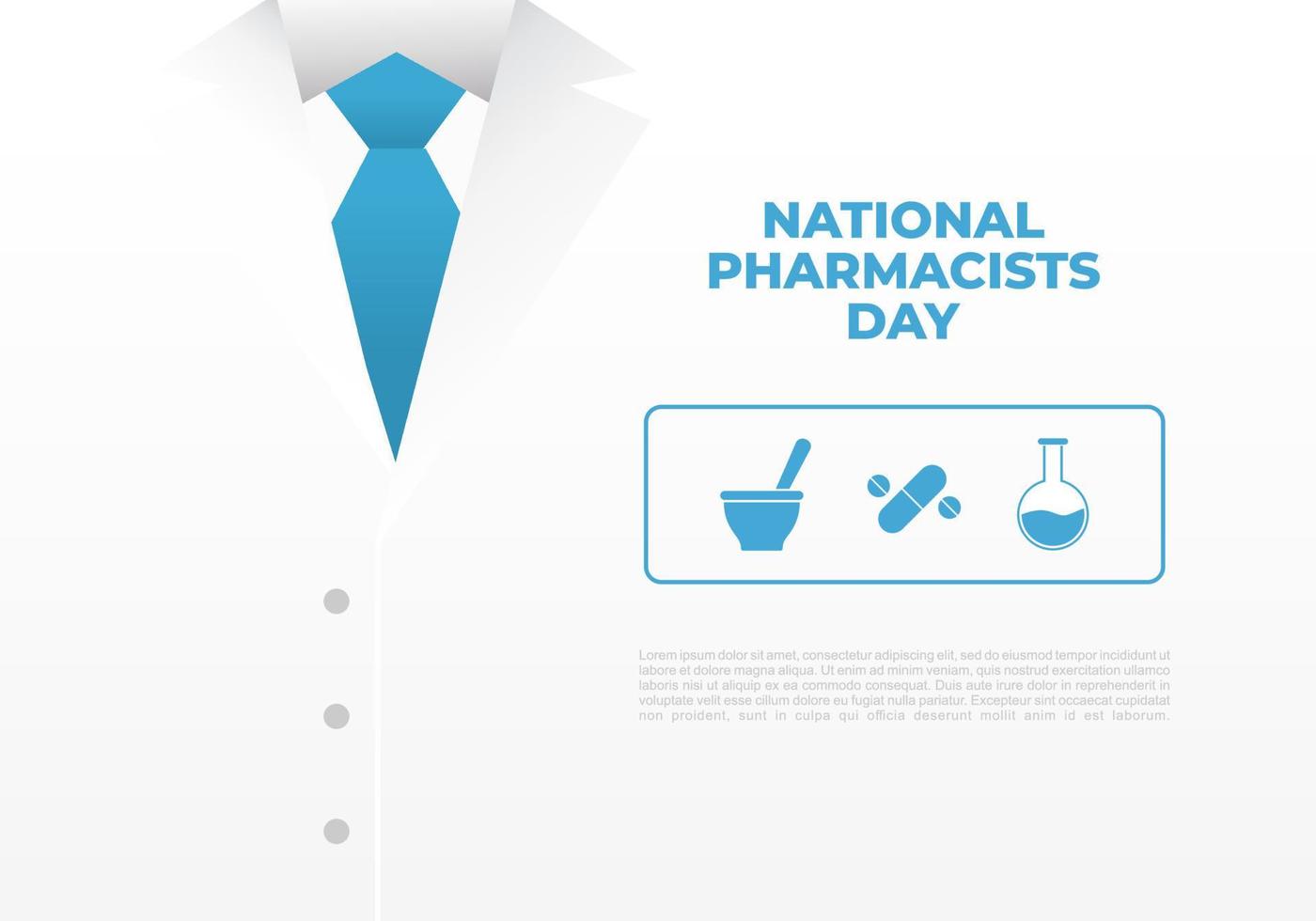 National pharmacist day isolated on white background celebrated on January 12 vector