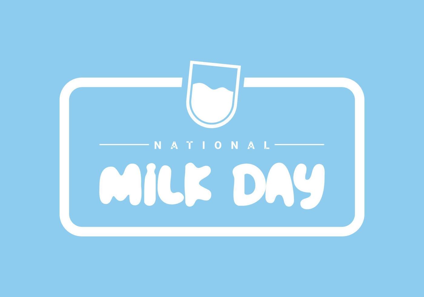 National milk day poster isolated on blue background celebrated on January 11. vector