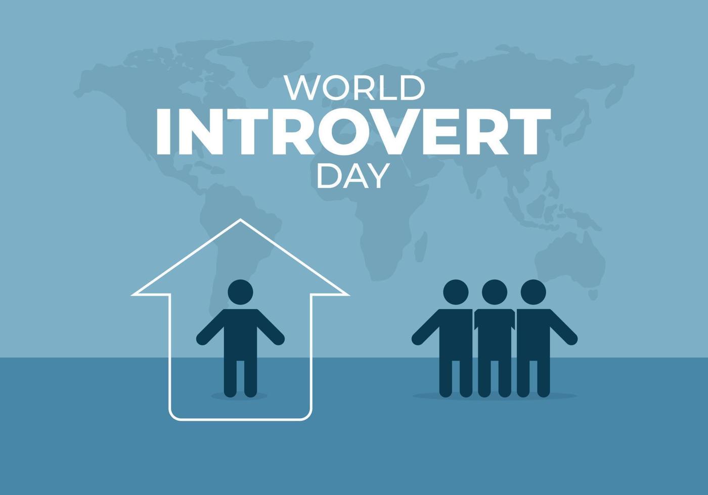 antecedentes del día mundial del introvertido celebrado el 2 de enero. vector