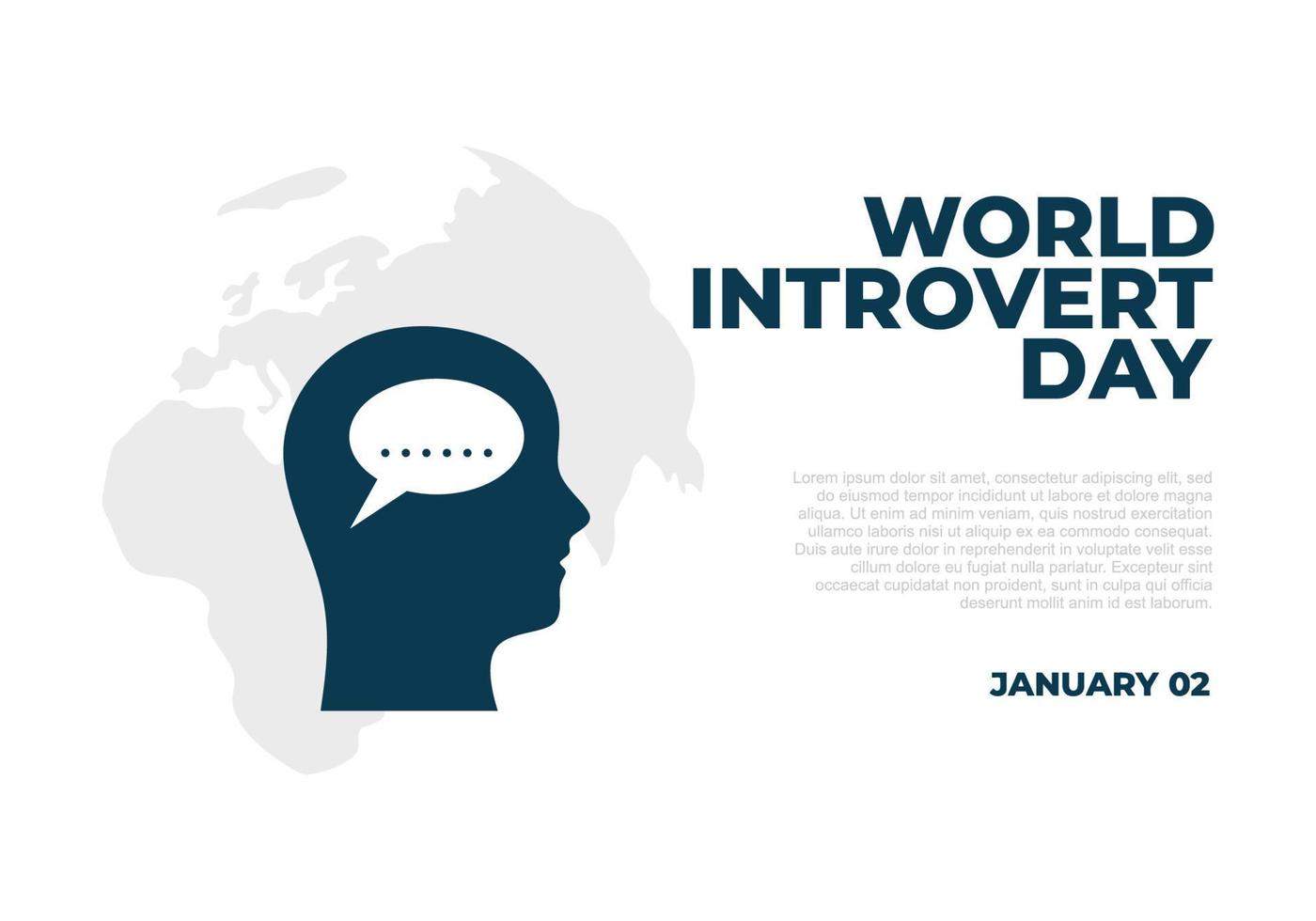 World introvert day background celebrated on january 2nd. 16894280