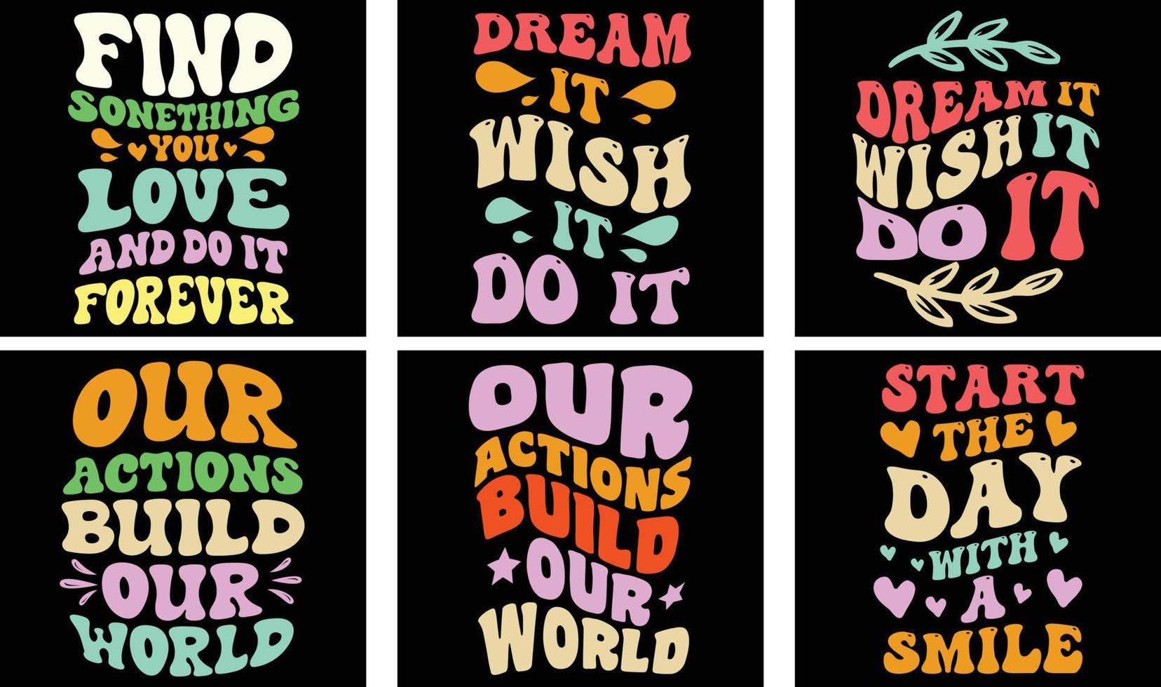 paquete de diseño de camiseta de frase motivacional. gráficos vectoriales de frases motivacionales. diseño de camiseta de tipografía motivacional vector