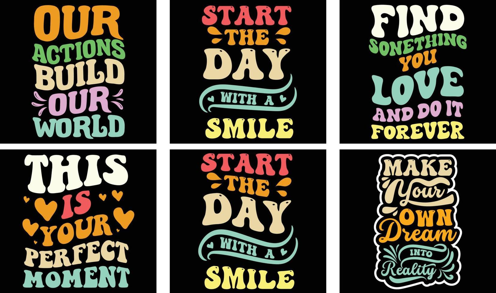 paquete de diseño de camiseta de frase motivacional. gráficos vectoriales de frases motivacionales. diseño de camiseta de tipografía motivacional vector