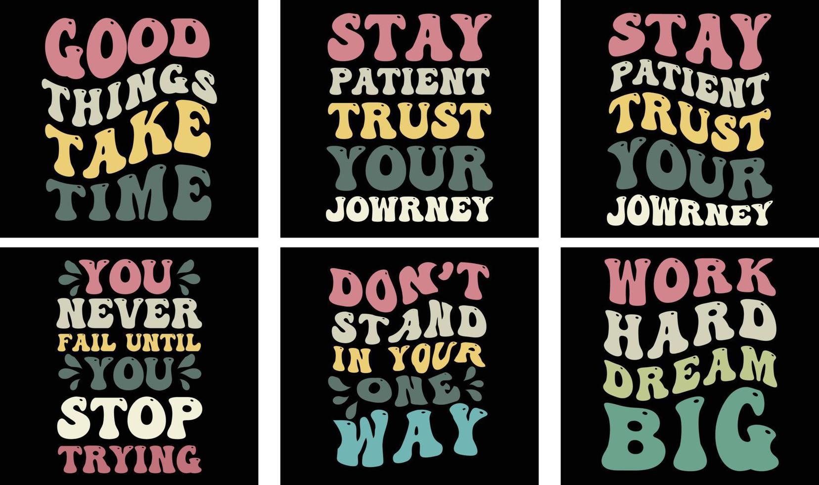 paquete de diseño de camiseta de frase motivacional. gráficos vectoriales de frases motivacionales. diseño de camiseta de tipografía motivacional vector