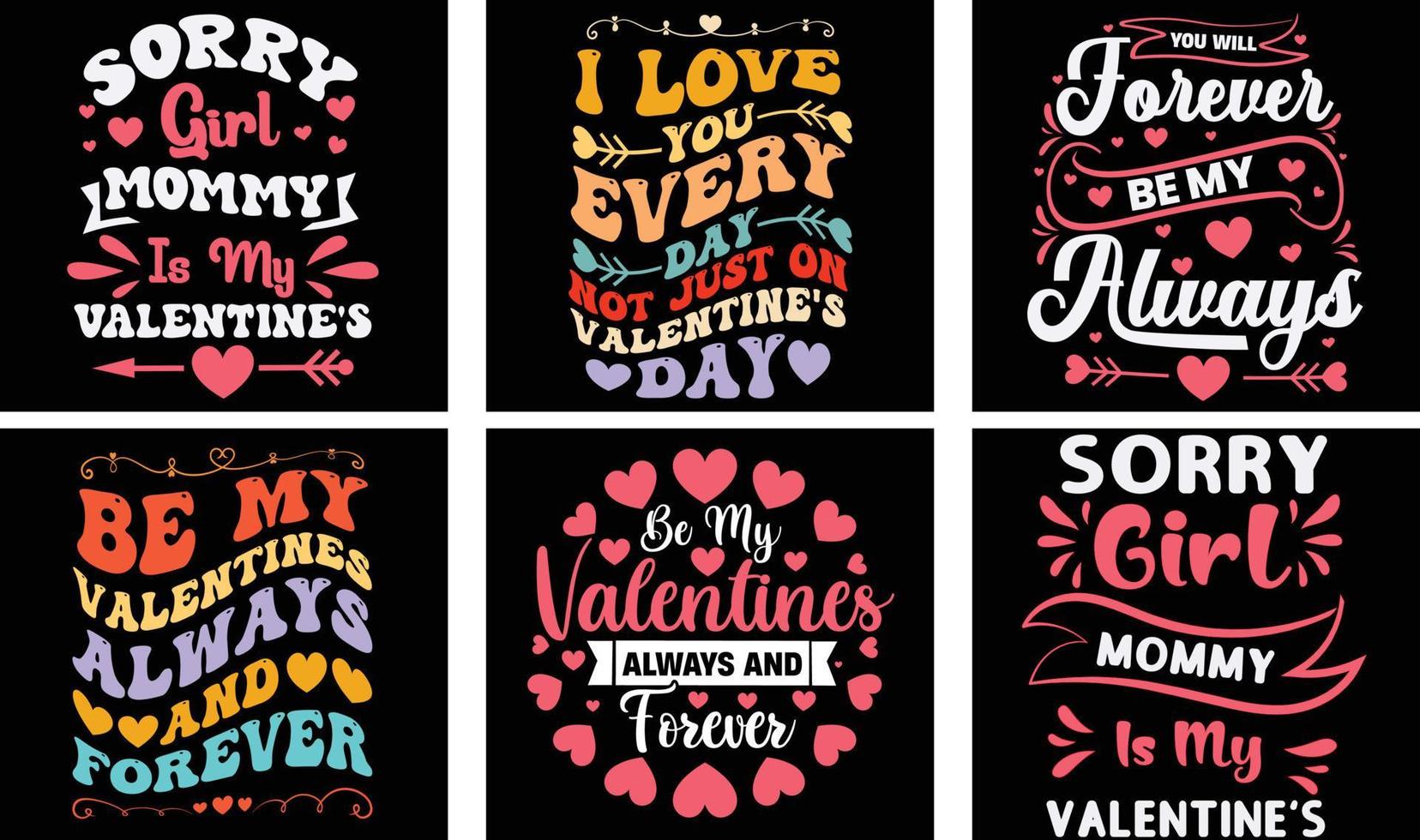 paquete de diseño de camisetas del día de san valentín. gráficos vectoriales del día de san valentín. diseño de camiseta de tipografía del día de san valentín vector