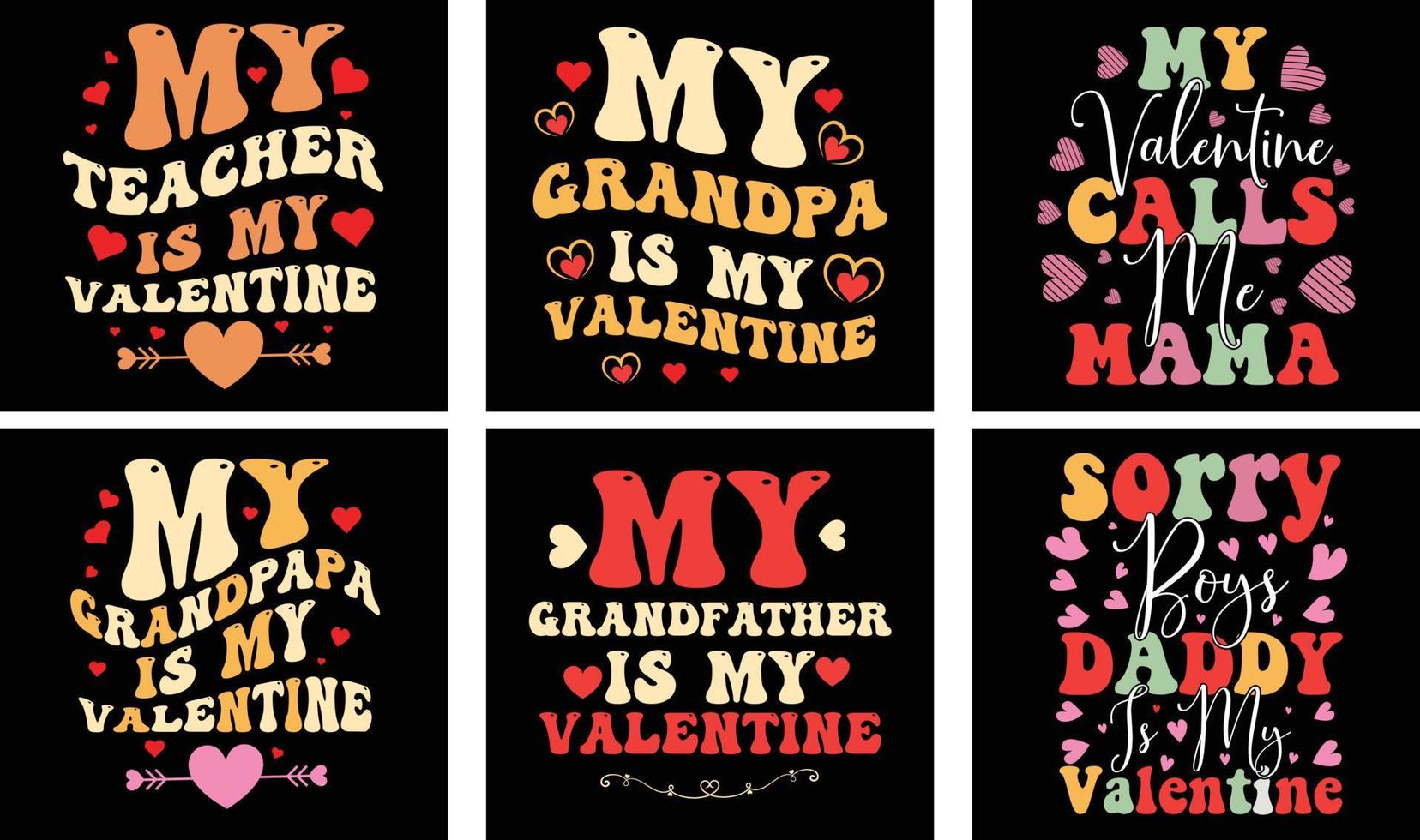 paquete de diseño de camisetas del día de san valentín. gráficos vectoriales del día de san valentín. diseño de camiseta de tipografía del día de san valentín vector